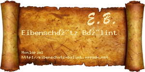 Eibenschütz Bálint névjegykártya